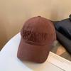 Pink baseball cap women's casual versatile big head circumference cap letter burr hat
