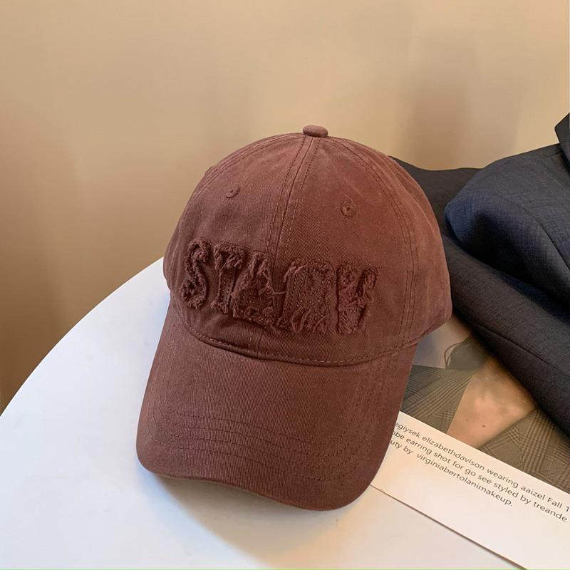 Pink baseball cap women's casual versatile big head circumference cap letter burr hat