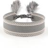 Ethnic Style Woven Bracelet with Embroidered Tassels - D Family DIY Promotion Wristband