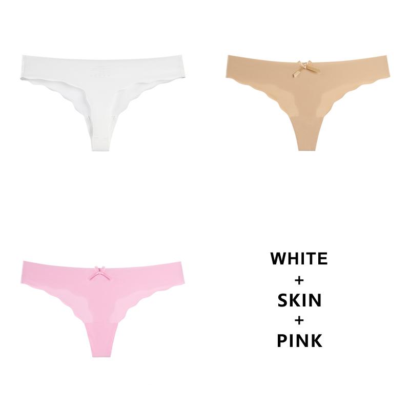 3PCS/Lot Seamless Panty Set Underwear T-back Female Comfort Intimates Fashion Ladies Low-Rise Briefs Panties Women Sexy Lingerie