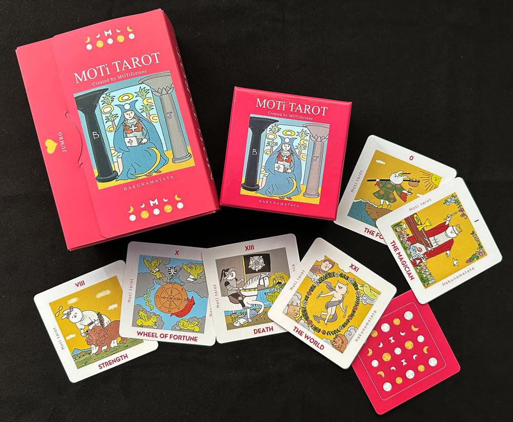 Nichiyu 79-card Tarot Deck, Waite Edition, Square, Fortune Telling [Moti Tarot Set] Includes a Fun-to-read Japanese Instruction Manual