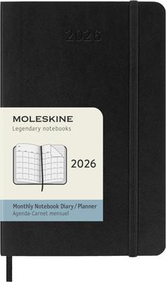 Moleskine 2026 Planner, January Start, 12-Month Monthly Diary, Pocket Size (9cm X 14cm), Soft Cover, Black, DSB12MN2Y26