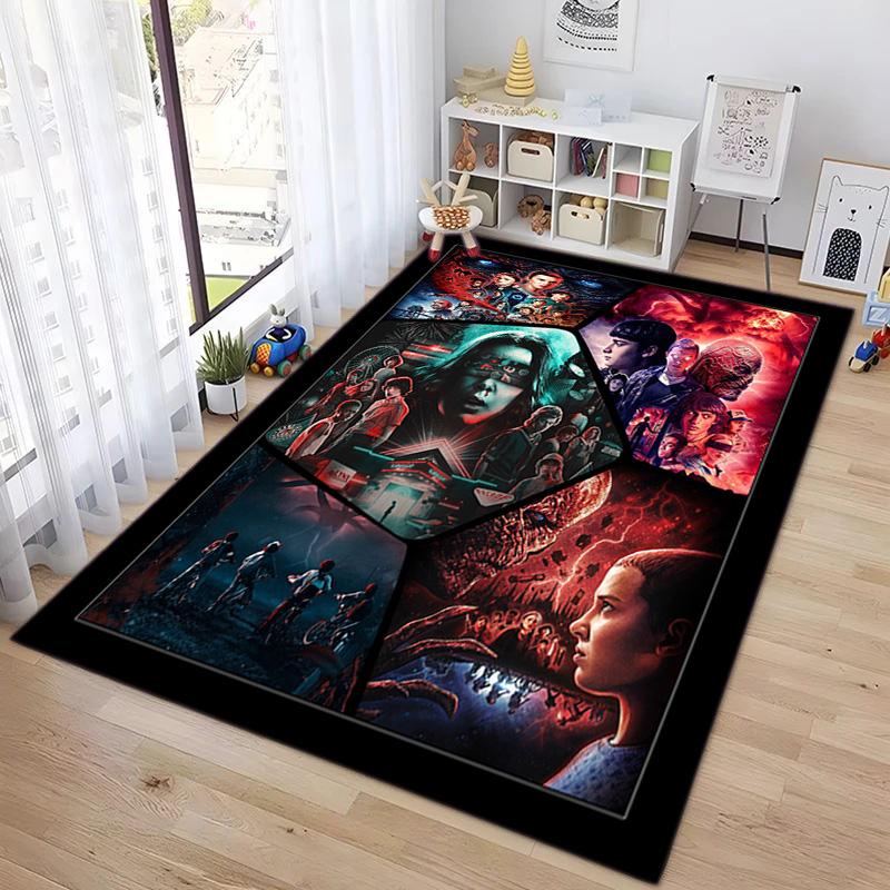 Halloween horror horror theme Stranger Things carpet home living room decoration table and chairs anti slip door mat outdoor picnic mat carpet A6