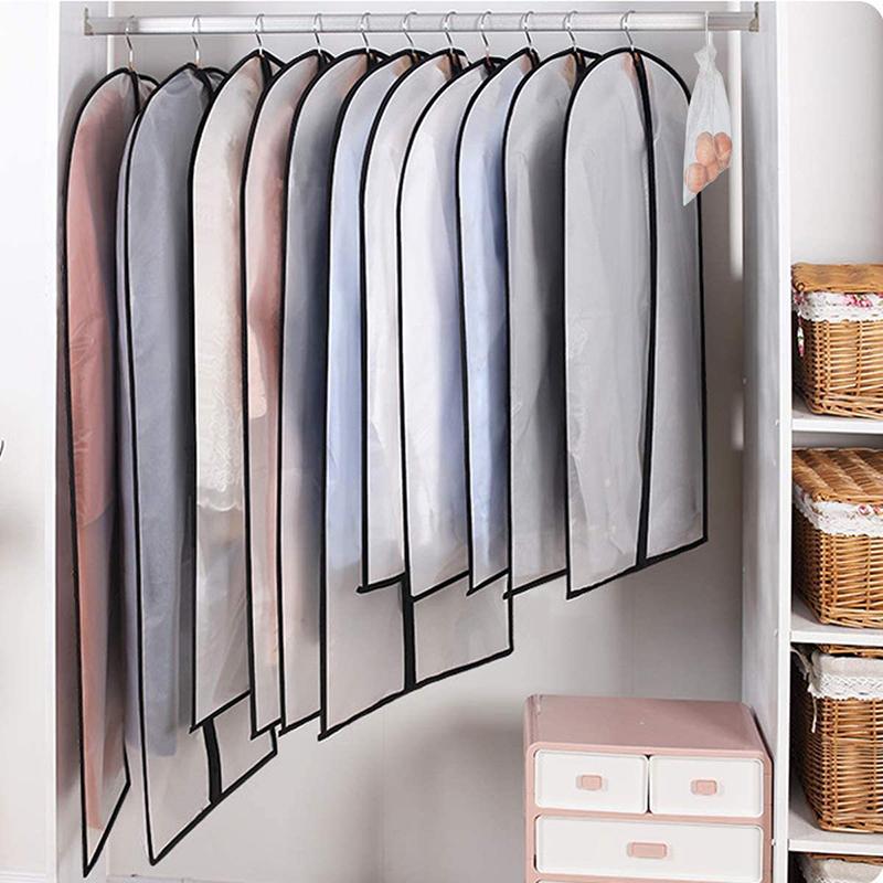 Thickened Washable Clothes Hanging Dust Cover Cover Suit Coat Transparent Fully Enclosed With Zipper Clothes Storage Bag