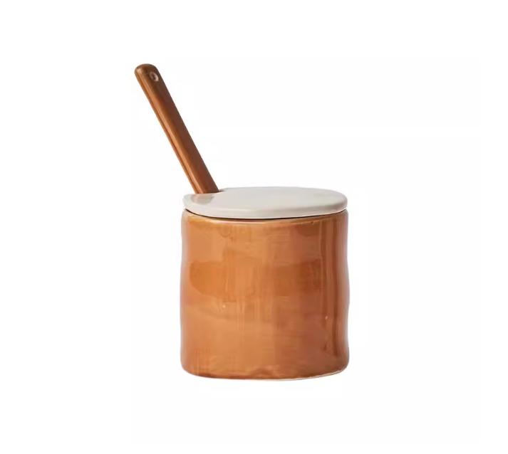 Striped Ceramic Seasoning Jar Kitchenware Spice Jar Salt Shaker Storage Tank Seasoning Box Condiment Bottle Spice Container