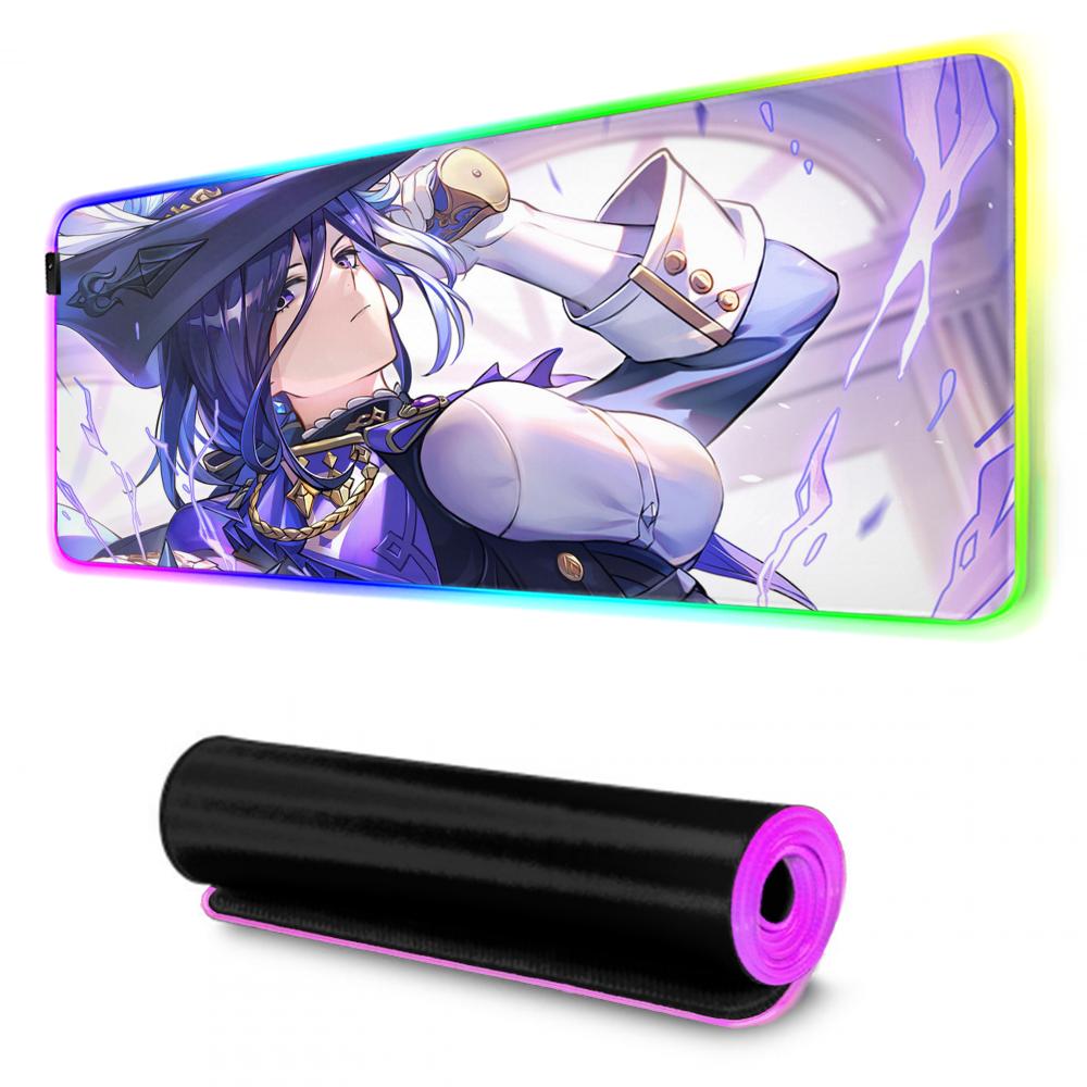 Clorinde Mouse Pad RGB Gaming Mousepad Big LED Pad PC Desk Mat Luminous Mouse Pad Large Keyboard Mats Table Rug With Backlit