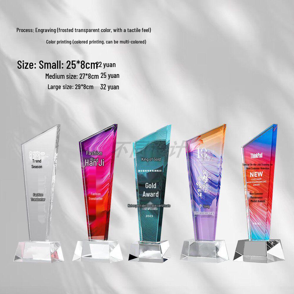 Colorful Crystal Blade Award: Outstanding Employee and Team Commemorative Trophy for Annual Meeting