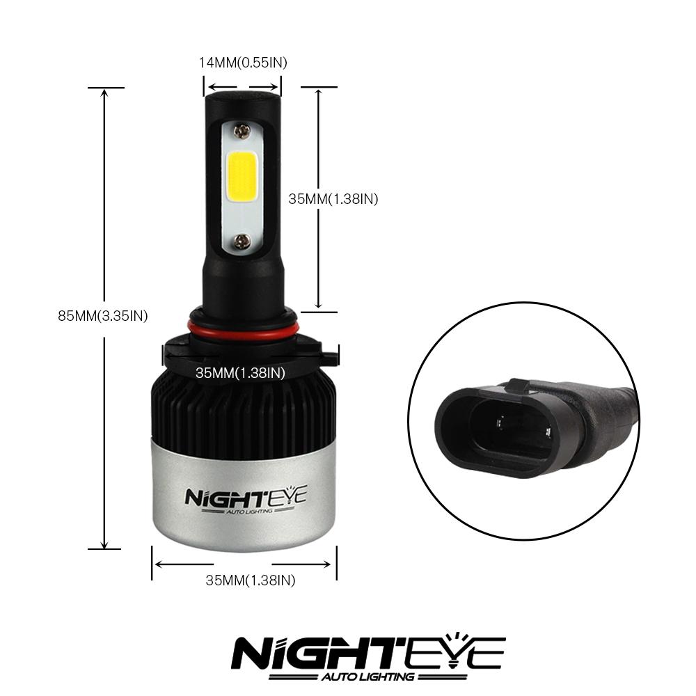 72W Bilstrålkastare Nighteye LED-lampa Körning Dimlampa för 9000LM H7/H4/H11/H9/H1/9005/9006 Bil Auto