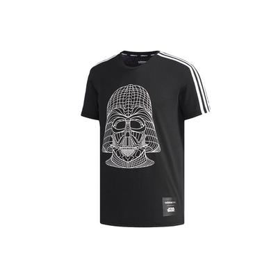 Neo Reflective Samurai Print Round Neck T-Shirt Men Tops Black CV6998