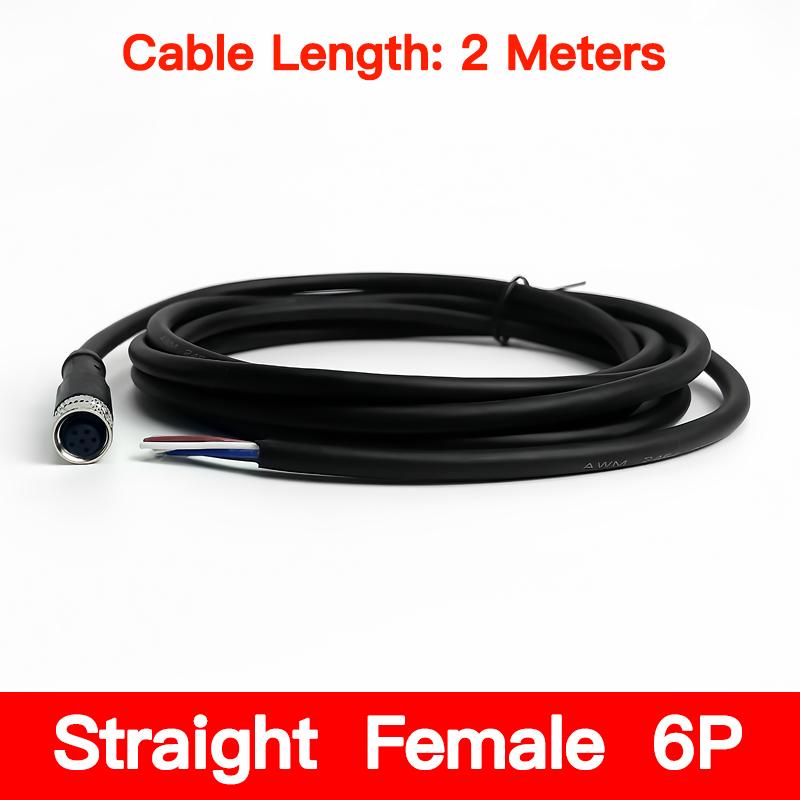 2Meters M8 Sensor Connector Male & Female, 3/4/5/6/8 Pin Waterproof Cable Plug, Integrated Injection Molding for Industrial Use