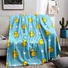 Yellow Duck and Heart Pattern Flannel blanket for bedroom, living room, sofa, and nap