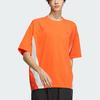 Adidas Future Style Short Sleeve T-Shirt With Brand Logo Color Block Men Tops Half-Shock-Orange JI9907