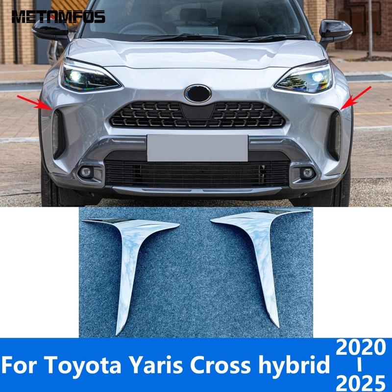 Аксессуары для Toyota Yaris Cross hybrid - 2024 2025 Хромированная накладка на противотуманную фару спереди, накладка на фару, накладка на противотуманную фару