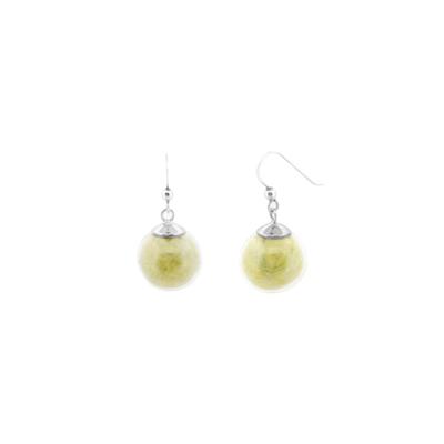 Grüne Hakenohrringe aus Zuckerwatte - handgefertigter Schmuck aus 925er Sterlingsilber als Geschenk für Frauen