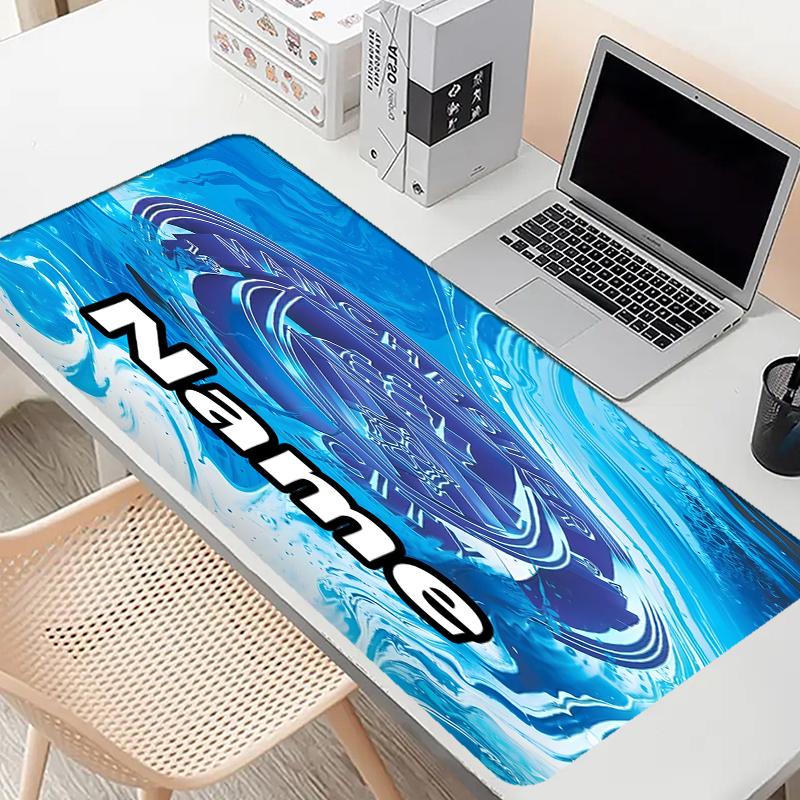 Custom Name Personalized Manchester City FC Pattern Mousepad, Laptop PC Desk Mat, Decorative Desk Mat for Home Keyboard Pad Gift