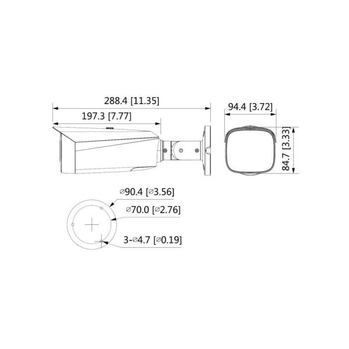Caméra bullet IP - DAHUA - IPC-HFW3449T1-AS-PV-S5 - 4MP - Vision nocturne - Extérieur