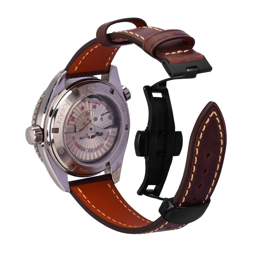 Maßgeschneidertes Weiches Und Dünnes Leder Uhrenarmband 22 24 Mm Smart Schnellverschluss Rohansatz Schmetterlingsverschluss Herrenarmband