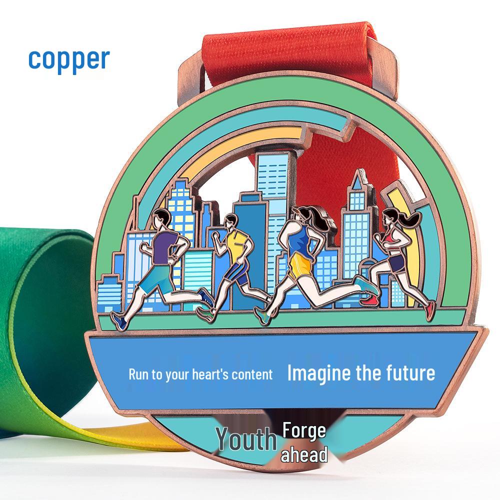 Youth Marathon Champion Commemorative Medal Hanger for Student Sports Competitions