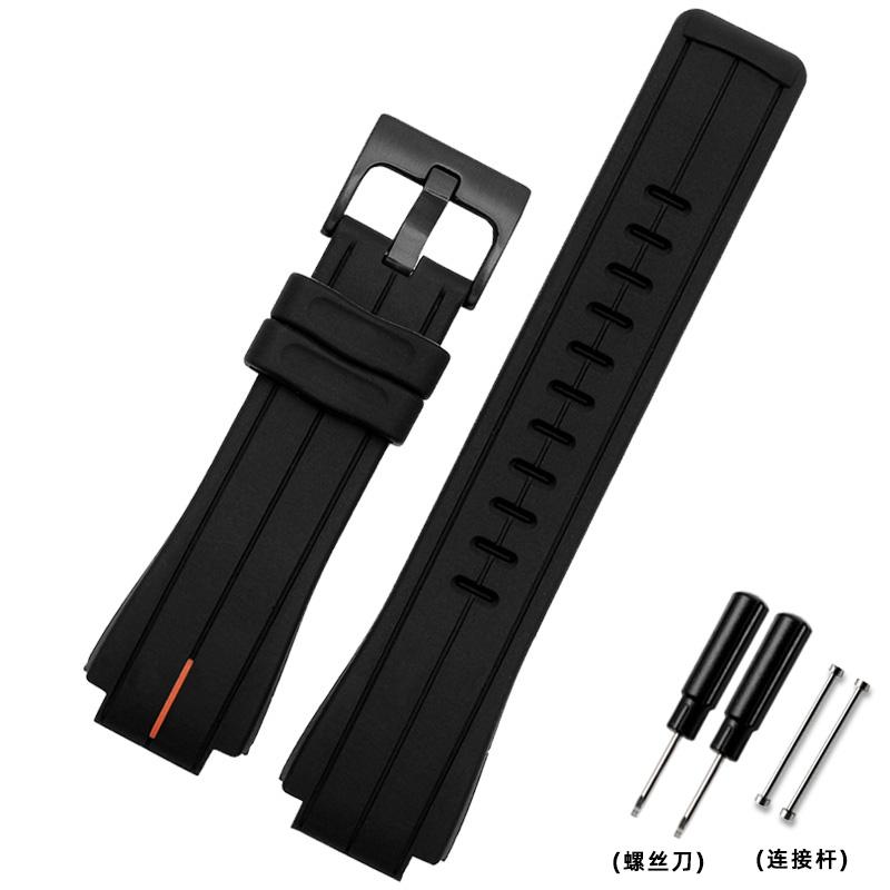 Cinturino per orologio in gomma di alta qualità per orologio TIMEX T2N720 TW2T76300 Serie T2N721 Uomo Nero Impermeabile Silicone Sportivo 24*16mm