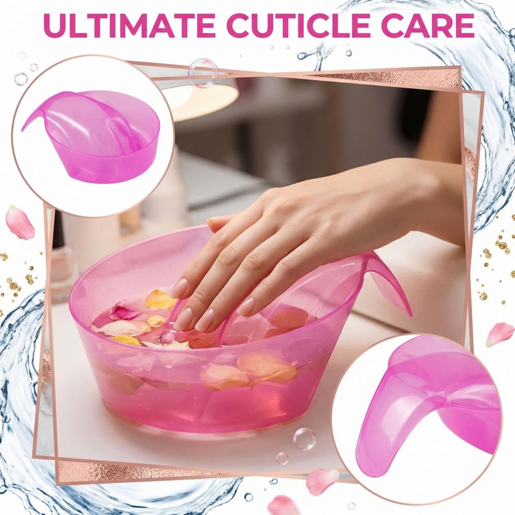Manicure Hand Soaking Bowl for Cuticle Softening and Nail Care Durable Plastic Material with Ergonomic Hand Rest Design for Home and Professional Use