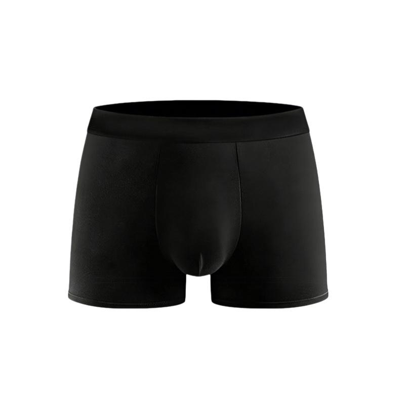 Men's Mid-Waist Solid Color Boxer Briefs, European and American Sizes, Sports Fit