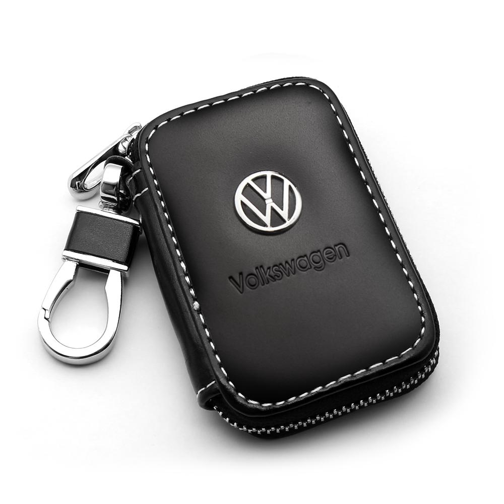Leder Autoschlüsselhülle Schutz Auto Schlüssel Tasche Schlüsselanhänger Abdeckung für VW Polo Touareg Tiguan Golf T3 T6 T5 B7 B5 Touran Passat Käfer