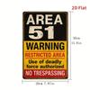 Segnale di Avvertimento Area 51 Targa Metallica 20x30 cm Vintage Robusta Ferro Zona Ristretta Decorazione Numero RAF 541 Vietato l'Accesso