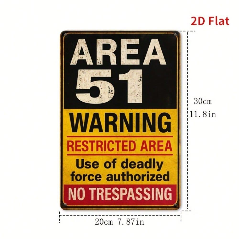 Segnale di Avvertimento Area 51 Targa Metallica 20x30 cm Vintage Robusta Ferro Zona Ristretta Decorazione Numero RAF 541 Vietato l'Accesso