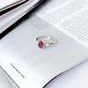 Серебряное кольцо с натуральным рубином 1.45ct, фианитами, вес изделия 2,3 гр (2165668)