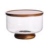 Japanese Acacia Wood Glass Fruit Bowl - Elegant Candy Dish & Snack Display Plate