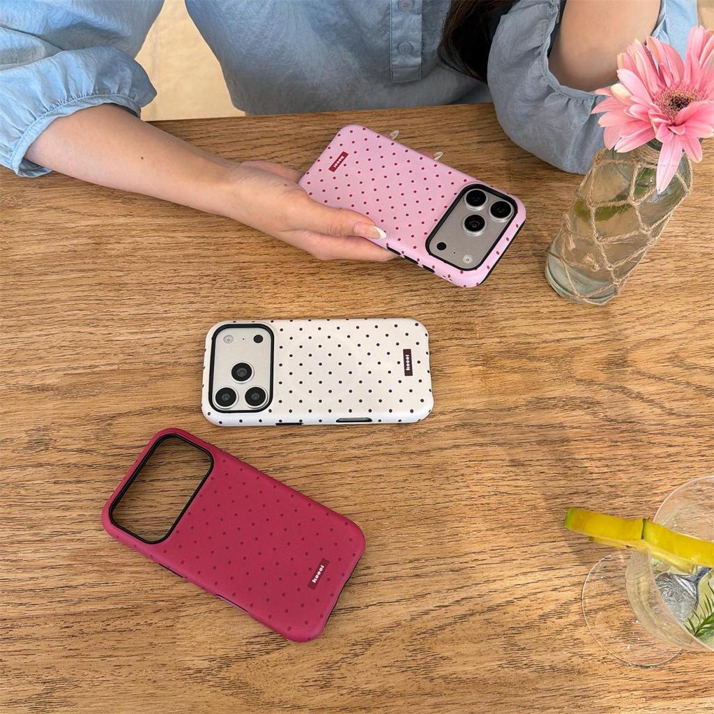 Frosted Polka Dot Anti-Drop Phone Case for iPhone 14/13/Apple 17/16/15 PROMAX