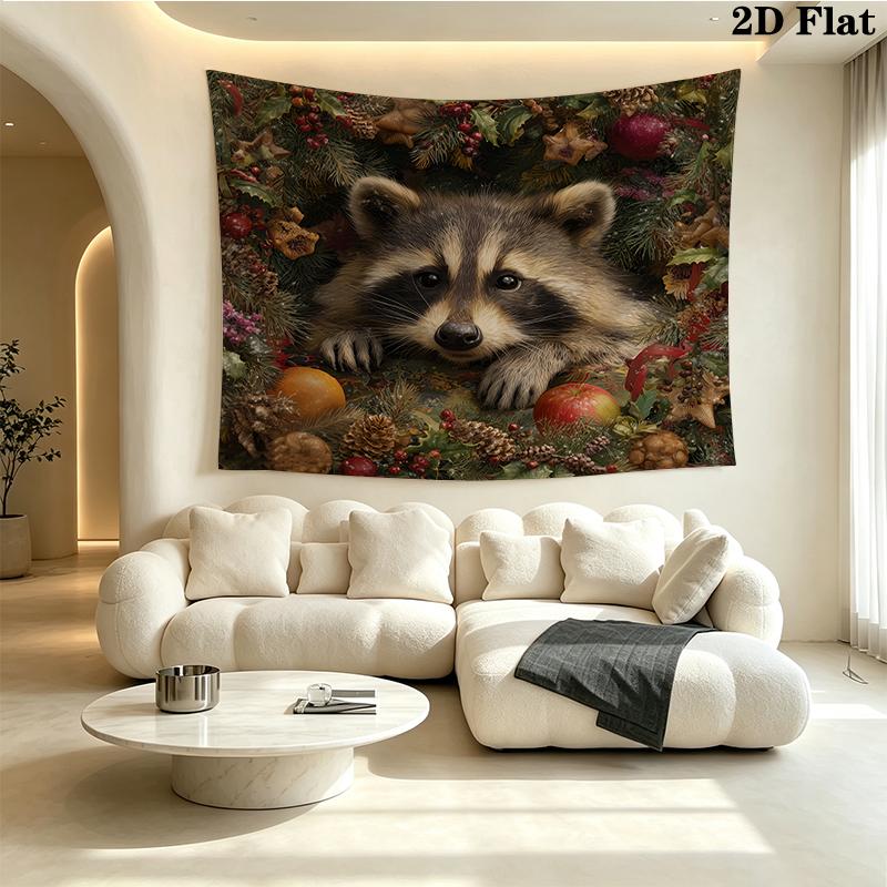 Weihnachtstiere Wandteppich, ästhetische bedruckte Stoffdecke, geeignet für Schlafzimmer, Wohnzimmer und Heimdekoration.