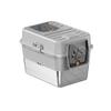 Stainless Steel Litter Box with Lid Enclosed Anti Leakage Front Entry Top Exit Cat Litter Box with Litter Mat and Scoop