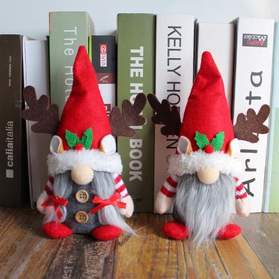 1Pcs Christmas Deer Antler Doll Decor Santa Claus Toy Red Holiday Family Atmosphere Decor Cute Festival Ornament