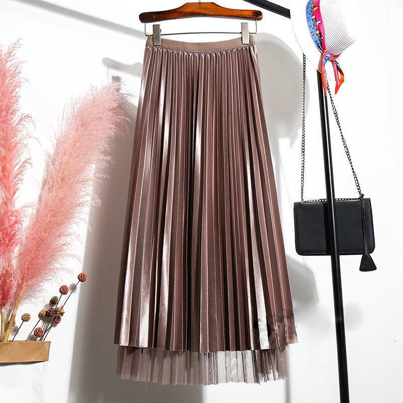 Double-Sided Mesh Beaded Pleated A-Line Bowknot Skirt - Slimming Summer 2025 Style