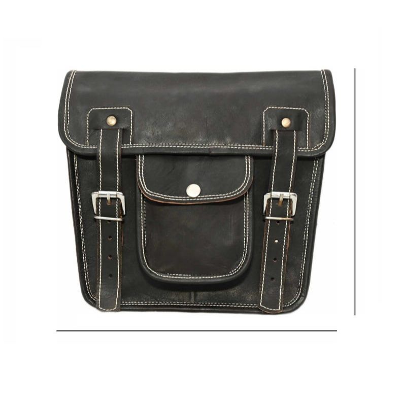 2 Pcs Leather Saddle Bags | Handmade Bicycle & Motorcycle Side Panniers | Vintage Luggage Bag Combo