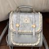 Schoolbag Korean Version of College Style Backpack Bag Women's 1011 Spring New Fashion Backpack Sweet Schoolbag Portable Small Square Bag