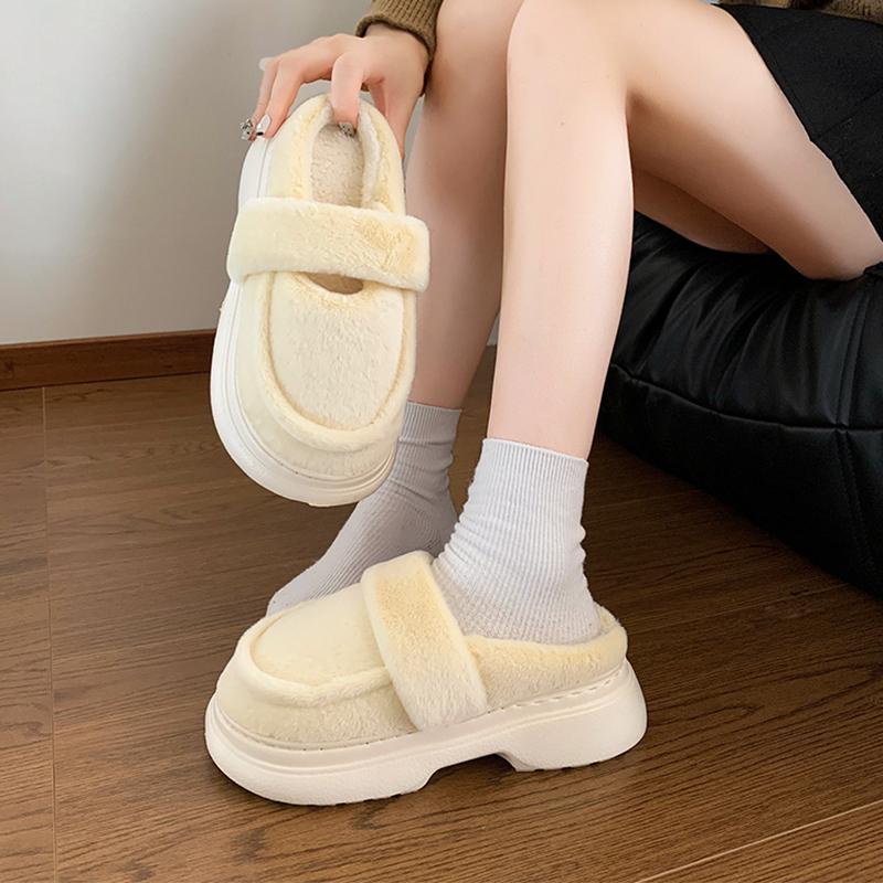 Fashion Flats Women Cotton Slippers Fur Winter Warm Mules Shoes Fashion Cozy Woman Botas 2025 New Short Plush Casual Zapatos De Mujer