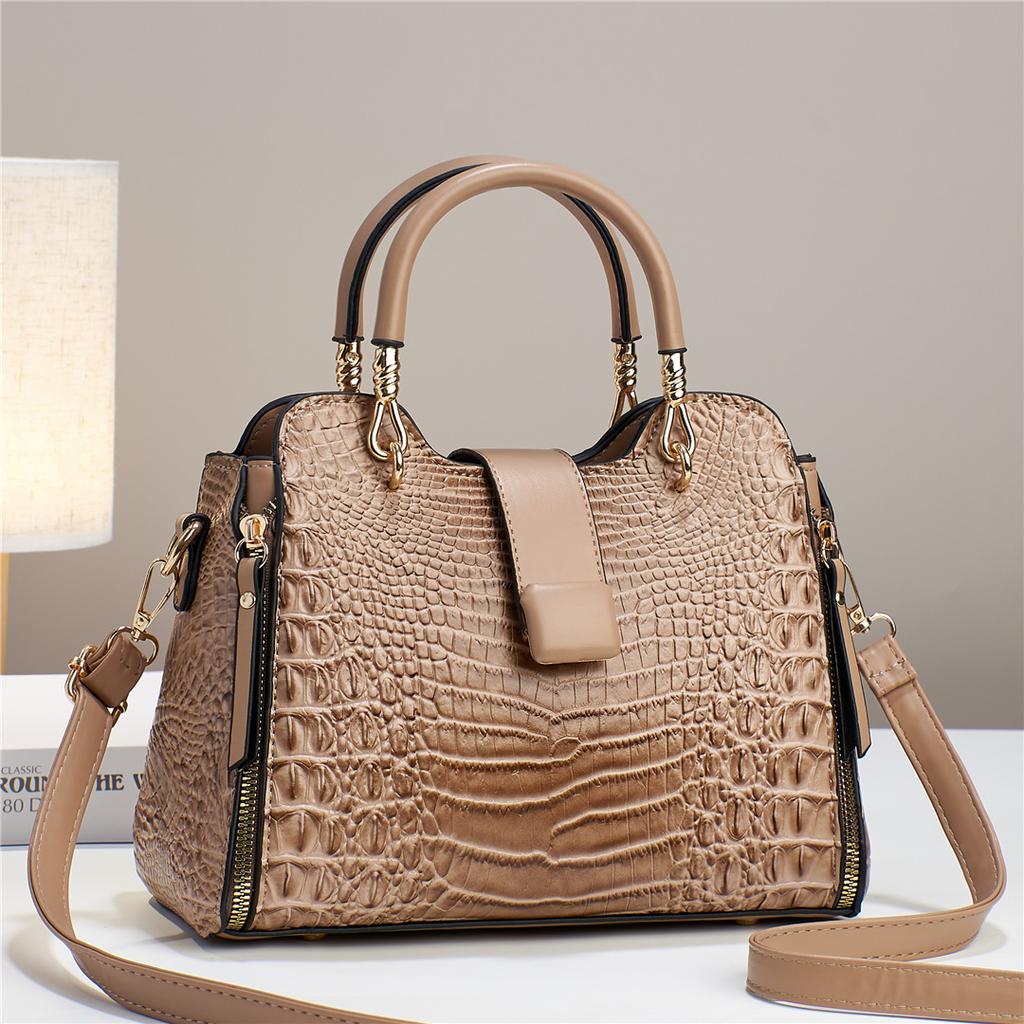 2025 New Large Capacity Handbag for Women High Quality Crocodile Pattern PU Leather Shoulder Crossbody Bags Trend Designer Tote