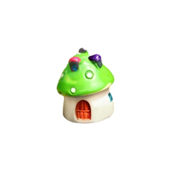 

Mini Mushroom House Figurine Miniature Fairy Garden Accessories Tiny Resin Cottage Statue for DIY Terrarium Moss Landscape Plant Pots Bonsai Decor F
