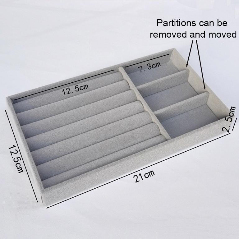 Soft Velvet Stackable Jewelry Tray Case Jewelry Display Storage Box Portable Ring Earrings Necklace Organizer Box Jewelry Holder