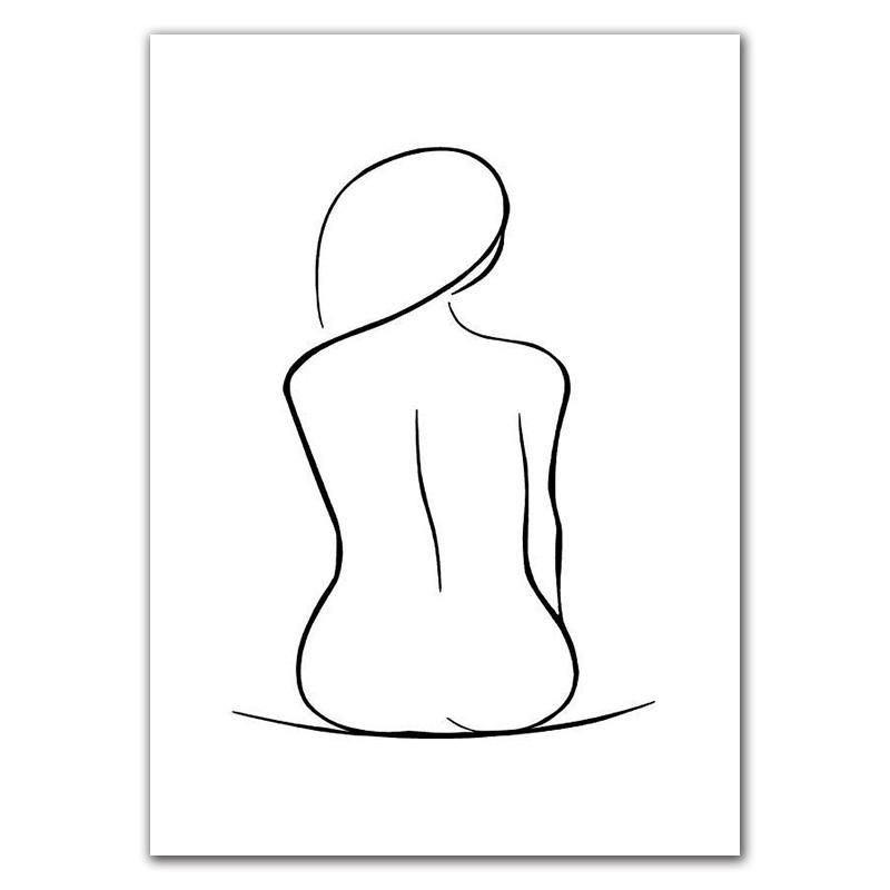 

Скандинавские минималистичные фигурки, линии искусства, сексуальная женщина, настенная живопись на холсте, рисунки для девочек, постеры и принты, декор для гостиной HD0095 40x60cm no frame