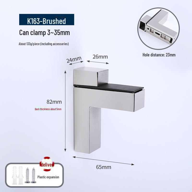 F-shaped Duckbill Glass Clamp for Bathroom/Kitchen 