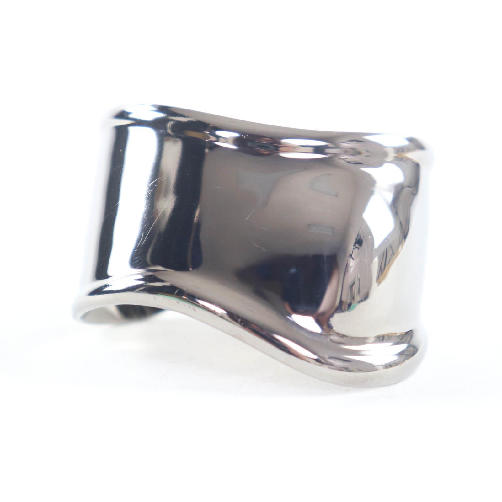 

Great TIFFANY&Co. Bangle Bone Cuff Bangle bracelet Silver ruthenium Women Used