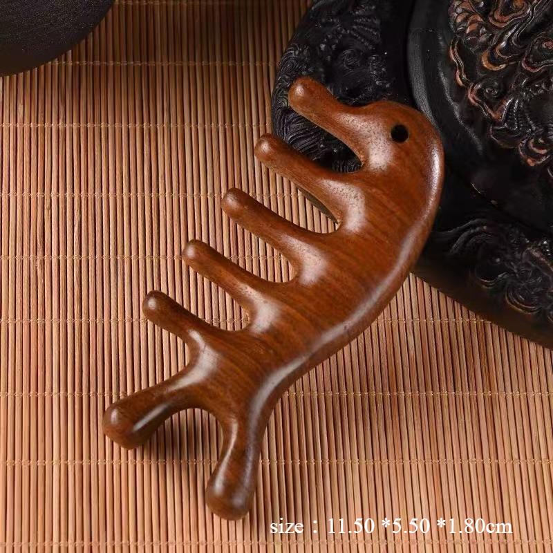 Multi Functional Four in One Massage Comb Head Scraping Meridian Dredging Sandalwood Comb