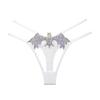 Sexy Thong Female Bat Element Shiny Embroidered Strap Hollow Transparent Tulle Seductive Girl Panties