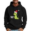 Men's Casual Sports Hooded Pocket Christmas Print Long Sleeve Sweatshirt