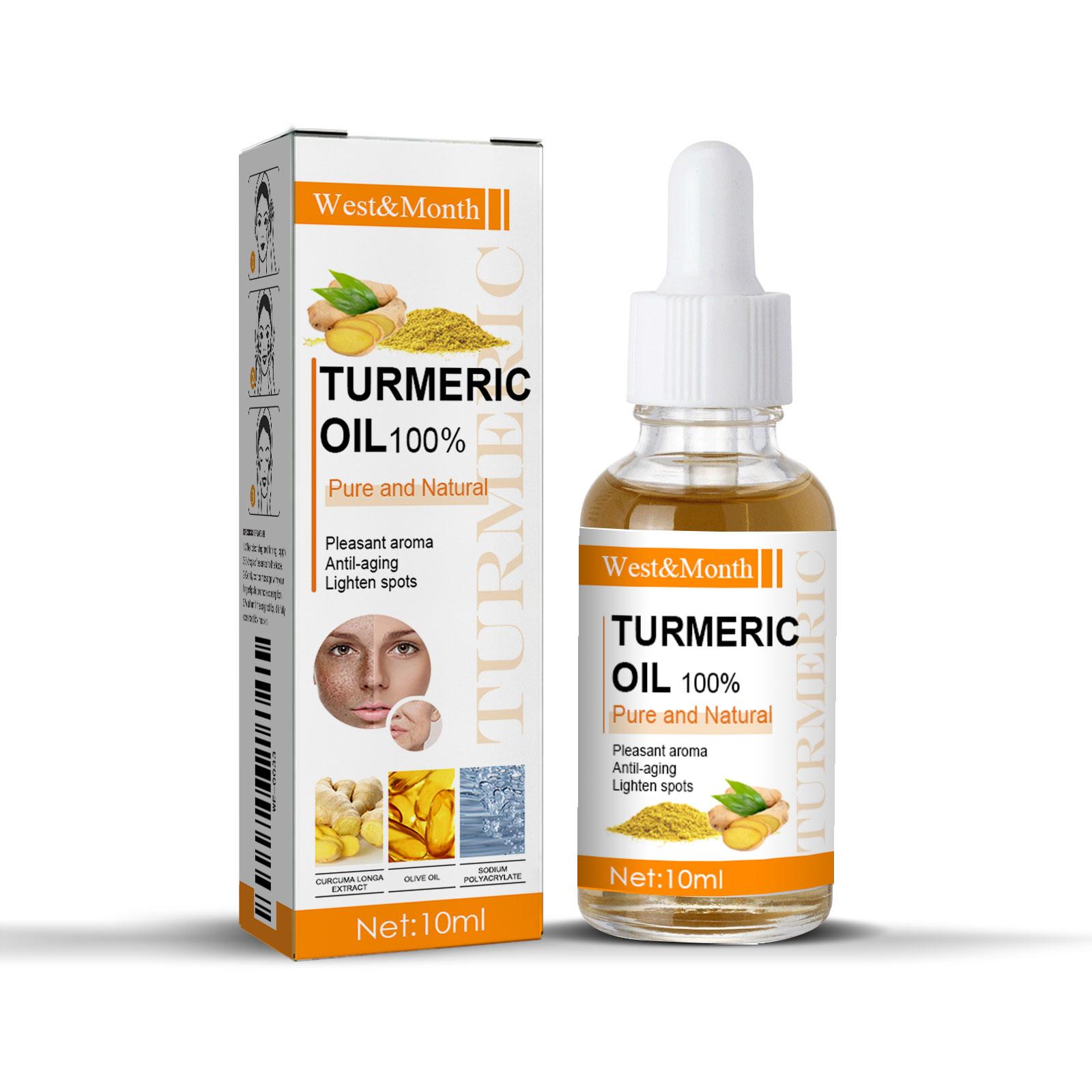 

West&Month Turmeric Essence Oil - Firms Skin, Gentle Skincare, Brightens, Moisturizes, Reduces Dark Spots, Suitable for Face 10ml/box