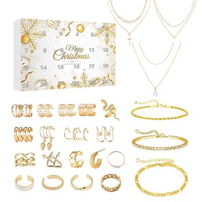 2025 Christmas Countdown Calendar 24 Days Christmas Advent Calendar Necklace Bracelet Earrings Christmas Gifts For Women