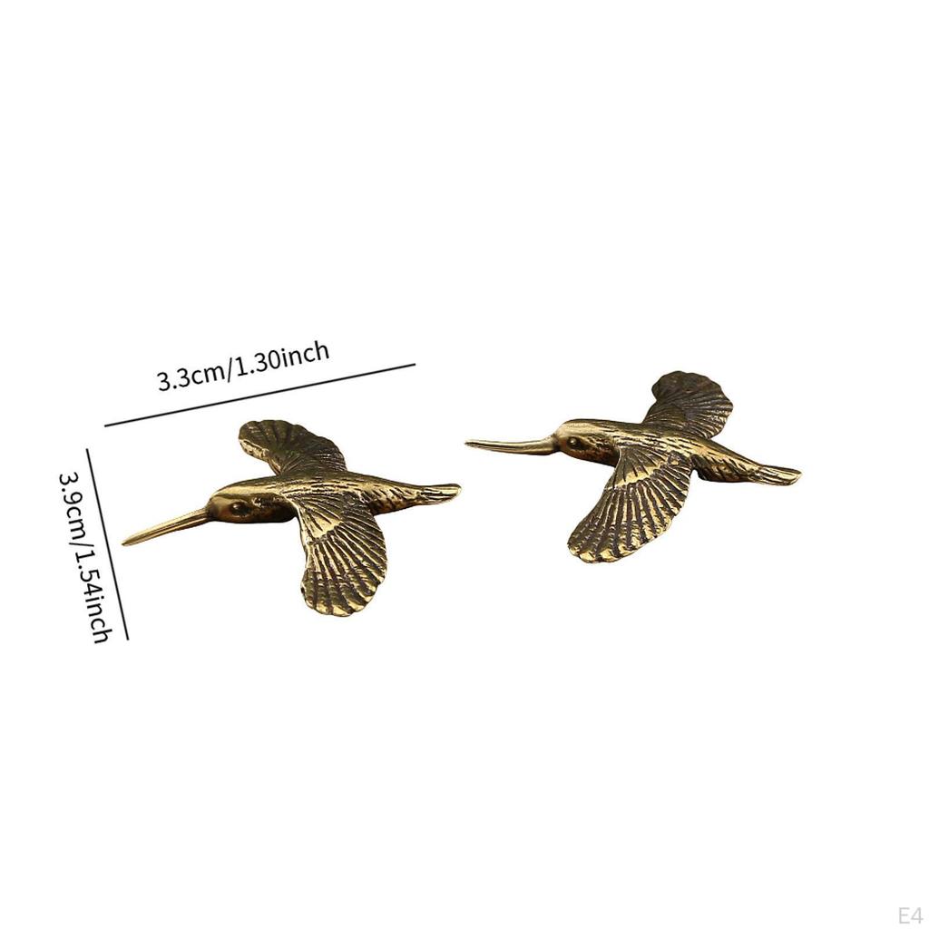 Brass Bird Statue Miniature Figurine Creative Vintage Design Tabletop Souvenir Ornament Tea Pet